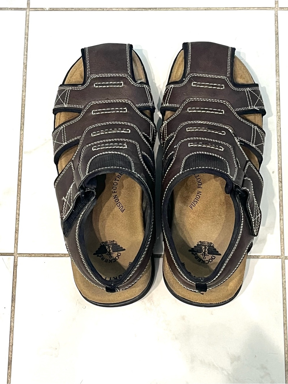 Men's Brown Casual Fisherman Sandals - Comfort Memory Foam - Picture 2 of 5
